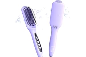 LANDOT Cepillo Alisador de Pelo: Cepillo de Pelo Térmico para un Acabado Liso Natural sin Esfuerzo - Suaviza y Elimina el Encrespamiento - Cepillo Alisador de Cerámica con Tecnología Iónica
