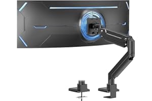 ‎PUTORSEN Uchwyt do monitora PUTORSEN 17-49 cali, maks. 20 kg, aluminiowy uchwyt Premium do płaskiego/zakrzywionego monitora z VESA 75 * 75/100 * 100 mm, uchwyt biurkowy do monitora ze sprężyną gazową