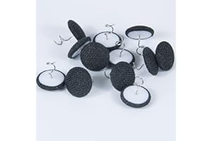 MIOULE 12 Pcs Upholstery Tacks Headliner Pins Fabric Covered Button Twist Pins for Sofa，Armchair Caddies, Armrest Covers,Bed Skirts, Slipcovers, Headliners Furniture（Dark Grey）