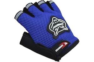 JIAHG Gants de Cyclisme Enfants Demi-Doigts en Maille Respirant pour Vélo Planches à roulettes Escalade Gants de Sport Antidérapant pour Garçons 4-7 Ans Mitaines Doux Convient au Printemps Été