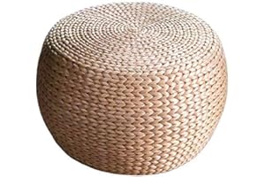 WONS Startseite Sofa Hocker Stroh Rattan Weave Runde Puff, Büro Und Familie Sofa Bench Wein Ottoman Hocker Couchtisch Chair Dauerhaft / 32 * 32 * 30CM