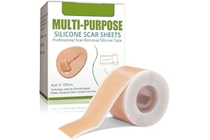 NANQUAN Silikonpflaster Für Narben,Silicone Scar Sheets,Professionell Für Silikon Narbenpflaster,Perfekt Für Narben durch C-Sektion,Operationen,Verbrennungen,Keloid,Akne,Medikamentenfrei(4cmx150cm Rolle)
