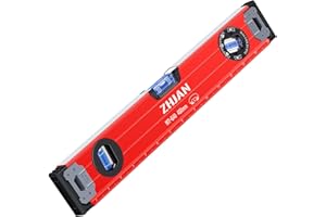ZHJAN 400mm Magnetic Spirit Level with /45°/90°/180°Bubbles, 3 Magnets/Metric/Imperial Scale,Torpedo Level for Construction Industry,Carpenter,Craftsman,Home