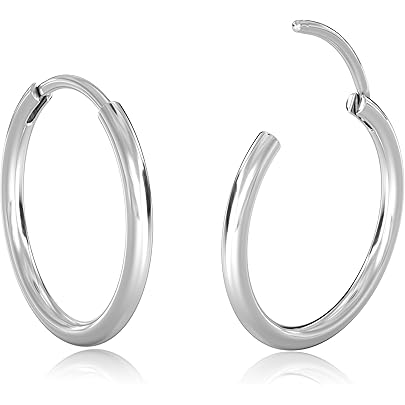 Acciaio Inox Gioielli 5 Paia Orecchini A Cerchio In Acciaio Inox - Foto 9