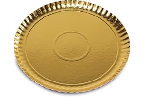 Guardini Monouso, 3 vassoi Ø 31cm, cartoncino, Colore oro