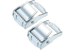 sourcing map 2 Uds. Cerradura de Hebilla de Leva de Aleación de Zinc en Tono Plateado para Correa de Amarre de 25mm