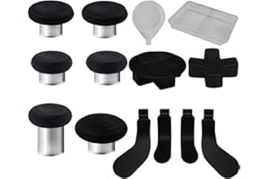 DAKEXIONG 13 in 1 Metall-Daumensticks für Xbox One Elite Serie 2, Ersatz-Magnetknöpfe-Kit für Xbox Serie 2 Core, enthält 6 magnetische Swap-Joysticks, 4 Paddles, 2 D-Pads, 1 Einstellwerkzeug (Schwarz)