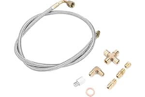 Line,-3An 36In, Precision Turbo Feed Line, Turbo Oil Feed, Braided Oil Line 36In Braided Steel Turbo Charge 1/8 Npt Oljematni
