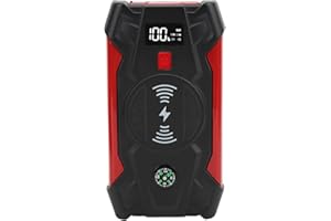 BROLEO Jump Start cargador inalámbrico adaptador de corriente para coche doble puerto USB pantalla LED 1200A a 12V motocicleta hombres mujeres para camión Pick-Up (Normativas europeas: 100-240V)