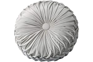 SHANGMAOYO Cuscino rotondo in velluto, cuscino pieghettato di zucca fatto a mano, cuscino rotondo in velluto per la casa divano poltrona letto Car Decor (B)