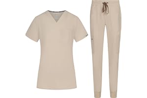 B-well Naomi Damen-Schrubb-Set Schlupfkasack + Schlupfhose Set Medizin Arzt Uniform Schlupfjacke Oberteil mit Hose Medizinische Berufsbekleidung mit Elastan