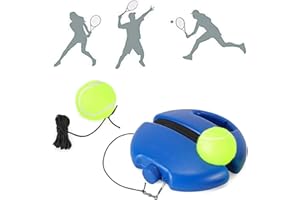 SIMEIXI Tennis Übungsausrüstung Tennis Trainer Rebound Baseboard Tennisball Trainer Base mit Elastischem Seil und Tennisball Tennis Selbststudium Praxis Training Tool für Anfänger Kinder Erwachsene