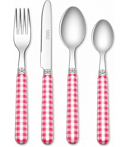 Lot De 6 Fourchettes De Table HOME Provence – Acier Inoxydable Avec Manche Rouge Décoratif, Design Élégant Et Durable