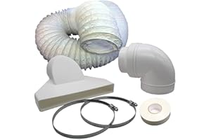 I-SELLS Warm Air Exhaust Kit 150mm - 6 inch Diameter with 3 Metres PVC Hose and Window Vent Attachment
