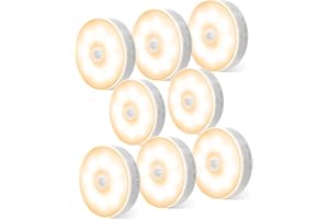 KALAHOL Motion Sensor Lights Indoor, 8 Pack Cupboard Lights, Stair Lights Night Lights, 3 Modes USB Charging Wall Lights, Magnetic Sensor Lights Indoors for Kitchen Stair Closet Under Cabinet