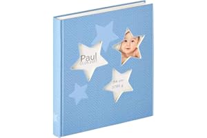 walther design Fotoalbum blau 28 x 30,5 cm Babyalbum mit Cover-Ausstanzung, Baby Estrella UK-133-L