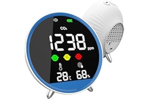 DIENMERN CO2 Detector Indoor Air Quality CO2 Monitor，4-In-1 Carbon Dioxide Monitor NDIR Sensor, CO2 Meter 1600 mAh USB Rechargeable CO2 Alarm Meter for Home
