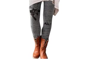 CHENSIYU Thermoleggins für Damen Winter Hosen Weihnachten Muster Schlank Reithose Thermo Strumpfhosen Stretch Gefütterte Leggings Thermostrumpfhose High Waist Fleece Winterleggins