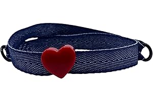 MAISON GIOIELLI FIRENZE NORA PFEIFFER Braccialetto in Tessuto Colorato con Charm in Resina a Forma di Cuore, Bijoux per Donne Bambine e Ragazze