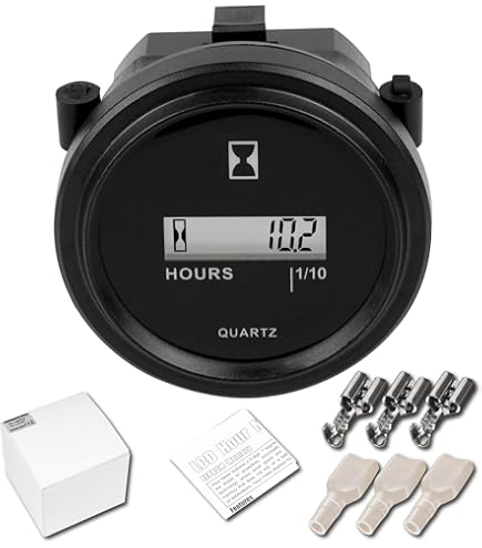 Contaore Yooreal AC/DC - Impermeabile IP68, Per Generatori, Falciatrici, Trattori, 5-277V, Display LCD