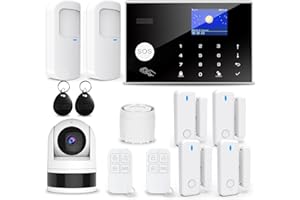 TUGARD Sistema di Sicurezza Domestica 4G, 13 Pezzi Sistema di Allarme Wireless per Telecamera di Sorveglianza 1080p con Sirena di Allarme 120 dB Compatibile con Alexa Google(G30-4G)