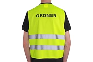 4business 5 x Car Quality Safety Vest Folder Yellow EN ISO 20471 Class 2 for Adults One Size TÜV-Tested Washable, yellow, One size