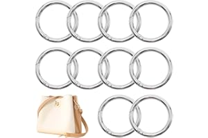 GOIYZTTR 10 Pezzi Moschettoni Rotondi 45 mm Scatto Molla Rotonda Argento Portachiavi Rotondo Grande in Lega di Zinco Per portachiavi e Artigianato Fai-da-te