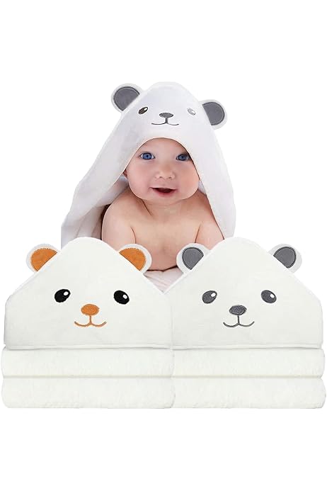 Accappatoio Neonato Poncho Con Cappuccio - Telo Asciugamano Cotone, Made Italy - Foto 3