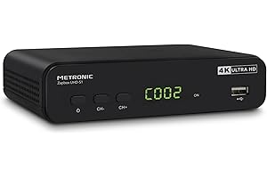 METRONIC 441701 Receptor decodificador TDT 4K Ultra HD UHD-S1 con Puerto USB Grabador, TIMESHIFT
