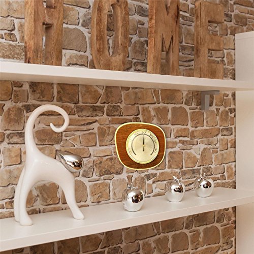 Nussbaum / Ahorn Holz Innen , Zimmer Thermometer . Innenthermometer Analog / Bimetall . Holzthermometer - 2