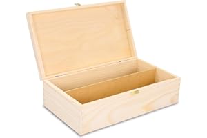 Amazinggirl Weinbox Geschenk-box holz Holzbox mit Deckel-Holzschatulle Holz Box für 2 Flaschen Wein – schachtel Schatulle Weinkiste Holzkiste Natur Holz