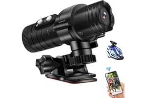 Nisanmoon Sport WiFi Kamera, 120° Motorrad Helm Kamera Action Sport Kamera HD 1080P Fahrrad Kamera, Mini Sport Kamera unterstützung WiFi Verbinden, Nehmen sie Foto und Video für 7 Stunden Aufnahme