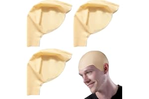 UILYNIU 3 Pièces Bonnet Chauve en Latex pour Maquillage pour Halloween Carnaval Déguisements Mascarade Props Cosplay perruque de crâne de cuir épais Chauve Accessoire Costume (3 pcs)