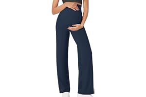 FEOYA mammabyxor dam, hög midja graviditetsleggings yoga sport, vida ben joggingbyxor med byxförlängning, elastiska gravida byxor S–XL