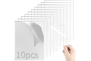 LONELY HIGH HEELS Acrylic Sheet 10pcs Clear Perspex Sheet Plexiglass 1mm Plastic Sheet for Painting Picture Frame Glass Replacement Square Panel Boards Display Cases Printing Craft DIY (7x5 Inch)