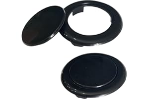 DBOO 2 Inch 2 Pcs Parasol Table Insert Patio Table Umbrella Hole Ring with Cap for Glass Outdoors Patio Table Shop Deck Yard (Black)