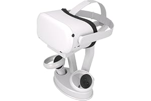 Digicharge Support de Casque VR pour Oculus Meta Quest 3 / Quest 2 / PS VR Display Mount Station pour Casque et manettes tactiles, Support de Stockage VR avec Base pour manettes