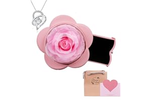 FIMAGO Preserved Real Rose with I Love You Necklace in 100 Languages Large Eternal Rose Gifts for Her for Wedding Anniversary Birthday Valentine's Day Mother's Day (YMY-DIA_S-FPK9)
