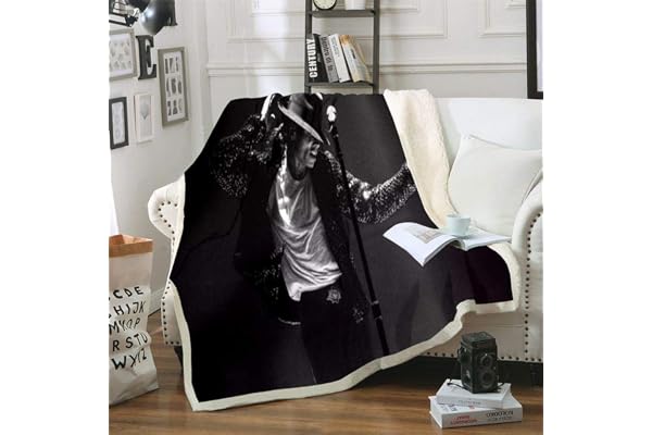 LNXSESN Filt Michael Jackson fleecefilt flanell och lamm ull fluffig filt mjuk tjock filt för säng vändbar sherpa filt lätt soffa överkast 130 x 150 cm