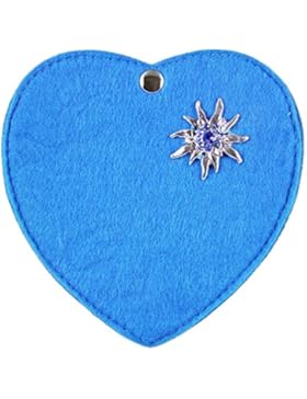 Herz Trachtentasche mit Edelweiß Applikation für Kinder - Wunderschöne Herztasche für Mädchen zu Dirndl und Lederhose