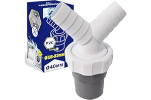Doble Adaptador en Y para Tubo Desague Lavadora y Tubo Desague de Lavavajillas con Salida para Tubo Ø40 mm y Entrada Ø18-23 mm - Garantía de 10 Años - MONTERAL