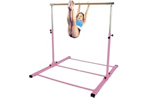 EVERYMILE Kids Gymnastics Bars, Gymnastics Bars for Home Adjustable Height 3' to 5' Balance Beams, Gymnastics Training Bar Horizontal Kip Bars for Girls, Boys