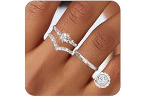 Maynor 3 Stück Ringe Silber 925 Damen Ring Frauen Cubic Zirkonia Verlobungsring Damen Verstellbare Statement Ring Damen Stapelbare Daumenring Fingerring Set Schmuck
