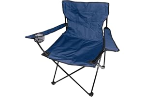 MOJAWO Sedia da pesca, pieghevole, da pesca, con portabicchieri e borsa, colore: blu