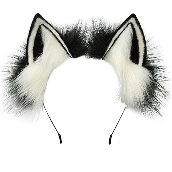 Set Bandeau Oreilles De Chat + Collier Dentelle - Blanc (Cosplay, Déguisement)