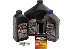 GZM Tecneco Kit moyeu Spectro Huile Moteur 20 W-50 + Primaire + Change + Filtre Huile Noir ou chromé + Bougies x Harley Dyna Softail Touring V-Rod Depuis 1999 au 2017 Standard Noir