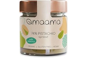 MAAMA, Crema Spalmabile al Pistacchio (74%) Bio, Vegan, Senza Additivi e Senza Glutine - 1 vasetto da 200g