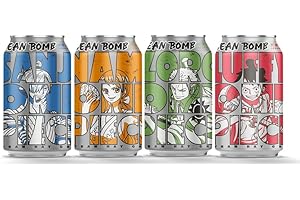 STARRY MART YHB Ocean Bomb x One Piece Collaboration Sparkling Water - (Straw Hat Crew: Luffy, Nami, Zoro, Sanji) Assorted 330ml*4 Cans