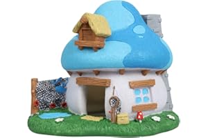 Aqua Della, Figur Schlümpfe Haus Fischer, 13,4 x 9,8 x 11 cm, sehr detailliert und hergestellt aus Polyesterharz, ungiftig und pH-neutral, für Süß- und Meerwasseraquarien