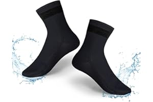 ABPOK 3mm Wetsuit Socks, Neoprene Diving Socks Anti-slip Thermal, Adjustable Velcro loop Strap for Men Women Diving Swimming Surfing